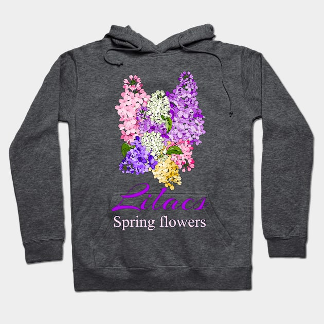 Vintage Lilac-Spring Flowers Lilacs-Flower shirt-Gifts with printed flowers Hoodie by KrasiStaleva